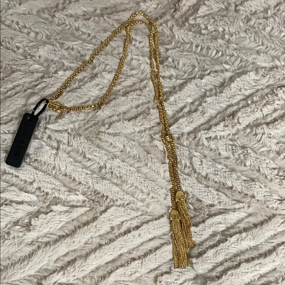 J. Crew Elegant Gold Lariat-Style Tassel Necklace - Picture 1 of 5
